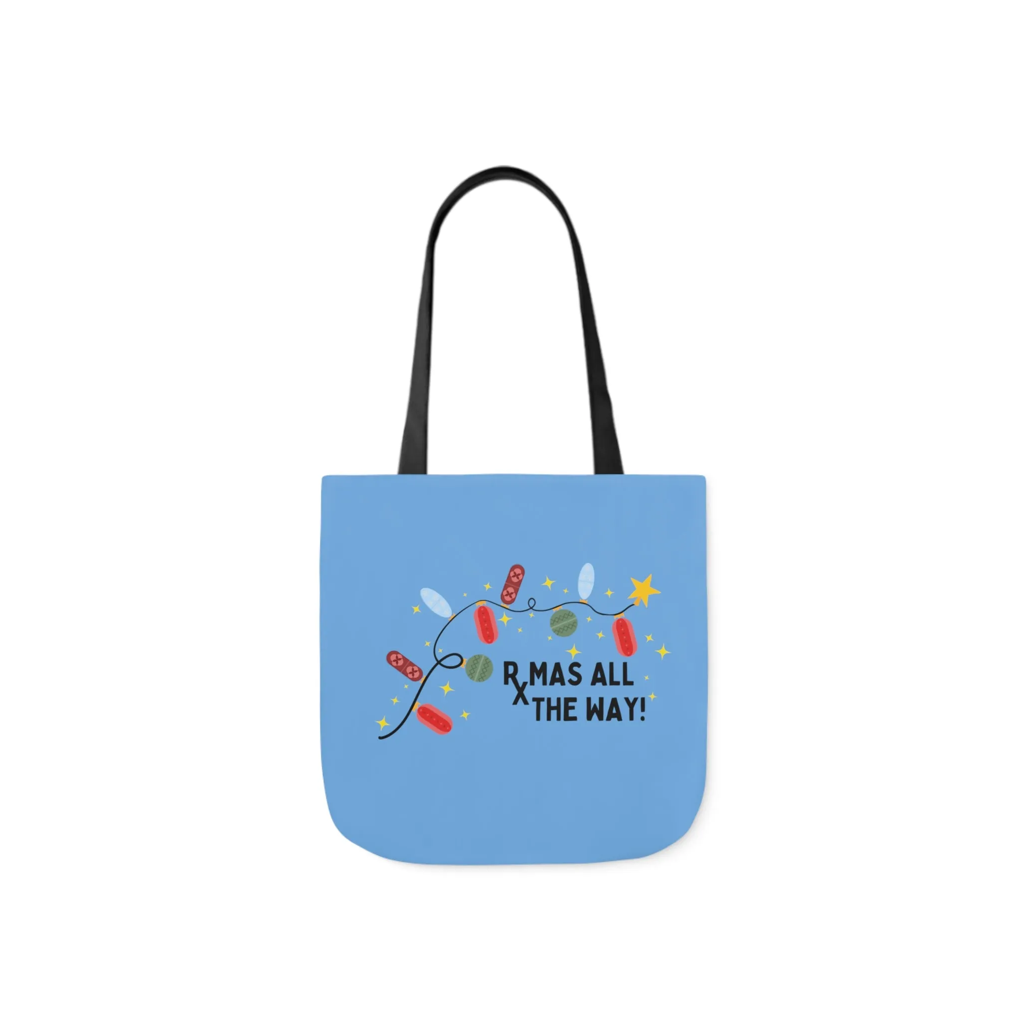 Rxmas all the way! - Polyester Canvas Tote Bag (Blue)