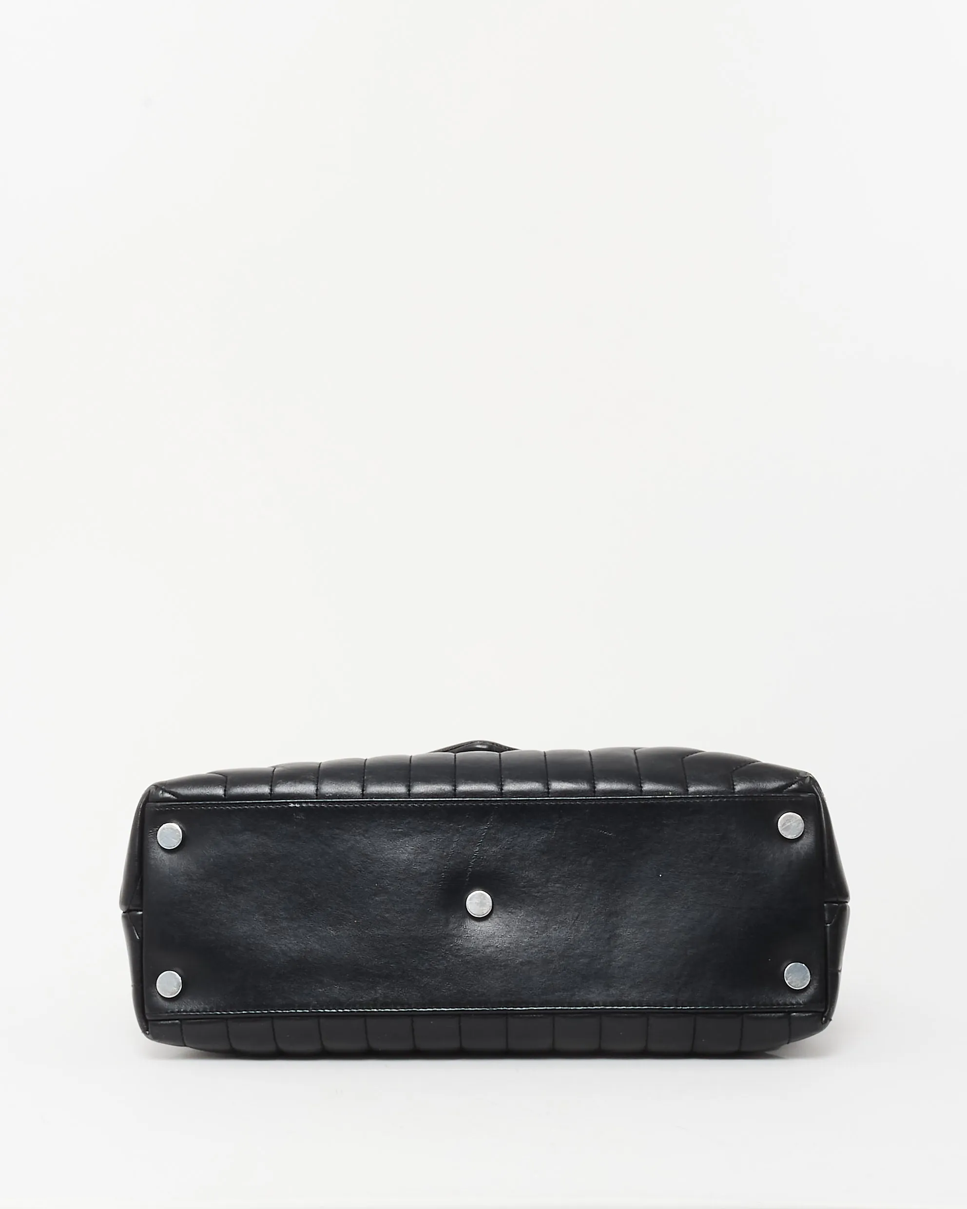 Saint Laurent Black Leather Large Loulou SHW Shoulder Bag