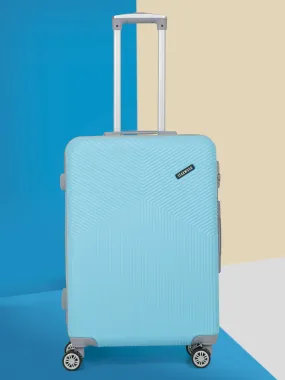 Sea Blue Textured Hard-Sided Trolley Bag