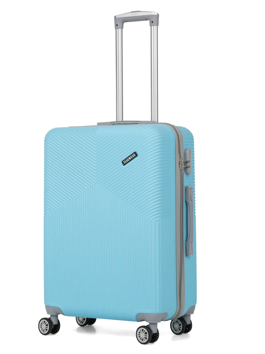 Sea Blue Textured Hard-Sided Trolley Bag