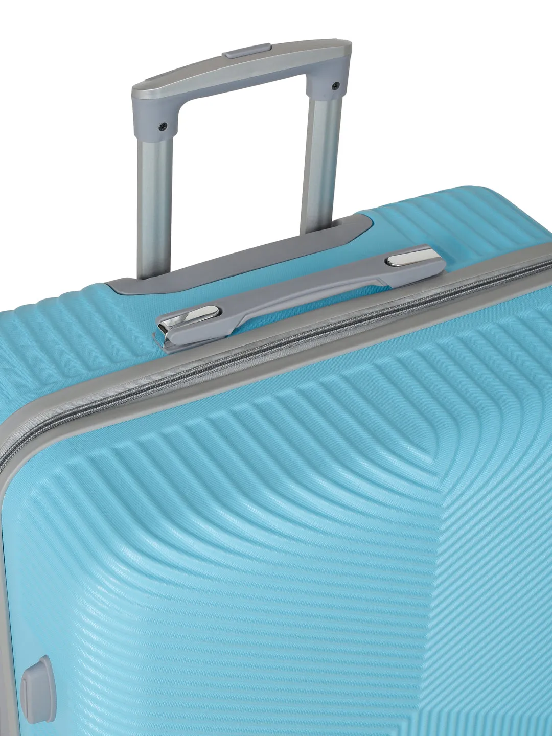 Sea Blue Textured Hard-Sided Trolley Bag