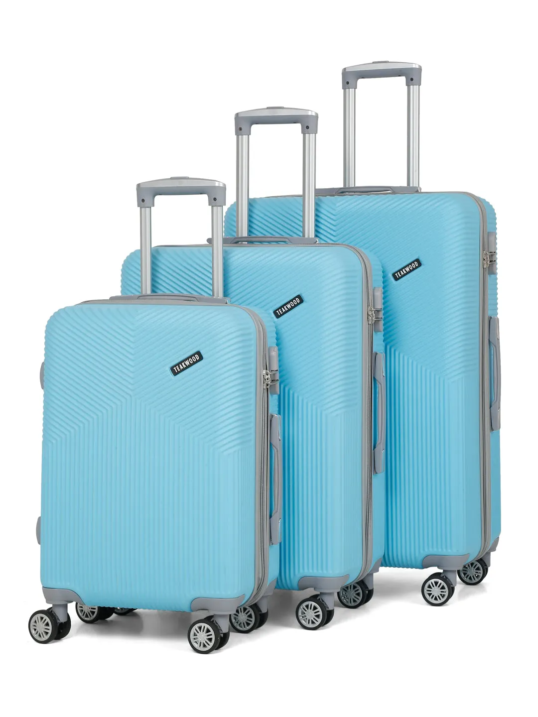 Sea Blue Textured Hard-Sided Trolley Bag