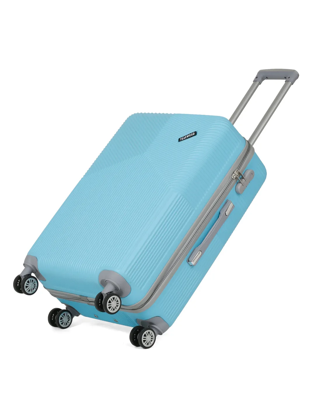 Sea Blue Textured Hard-Sided Trolley Bag