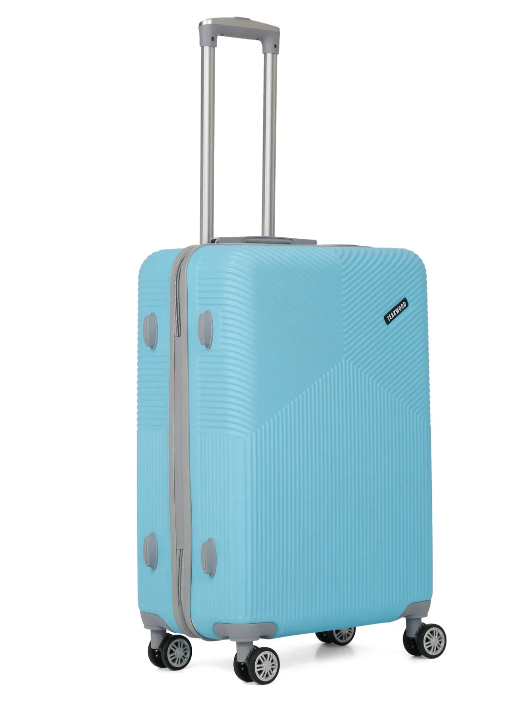 Sea Blue Textured Hard-Sided Trolley Bag