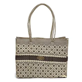 TRAVEL BROWN BEIGE AZTEC TOTE WITH CLUTCH