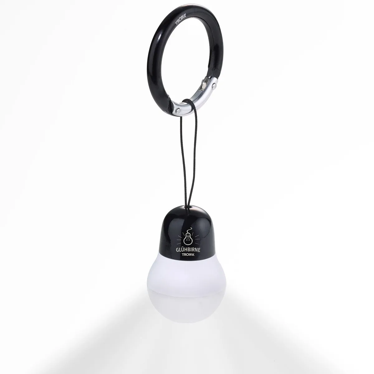 Troika Bag Light LED Keychain Lightbulb Shape Black Finish White Light
