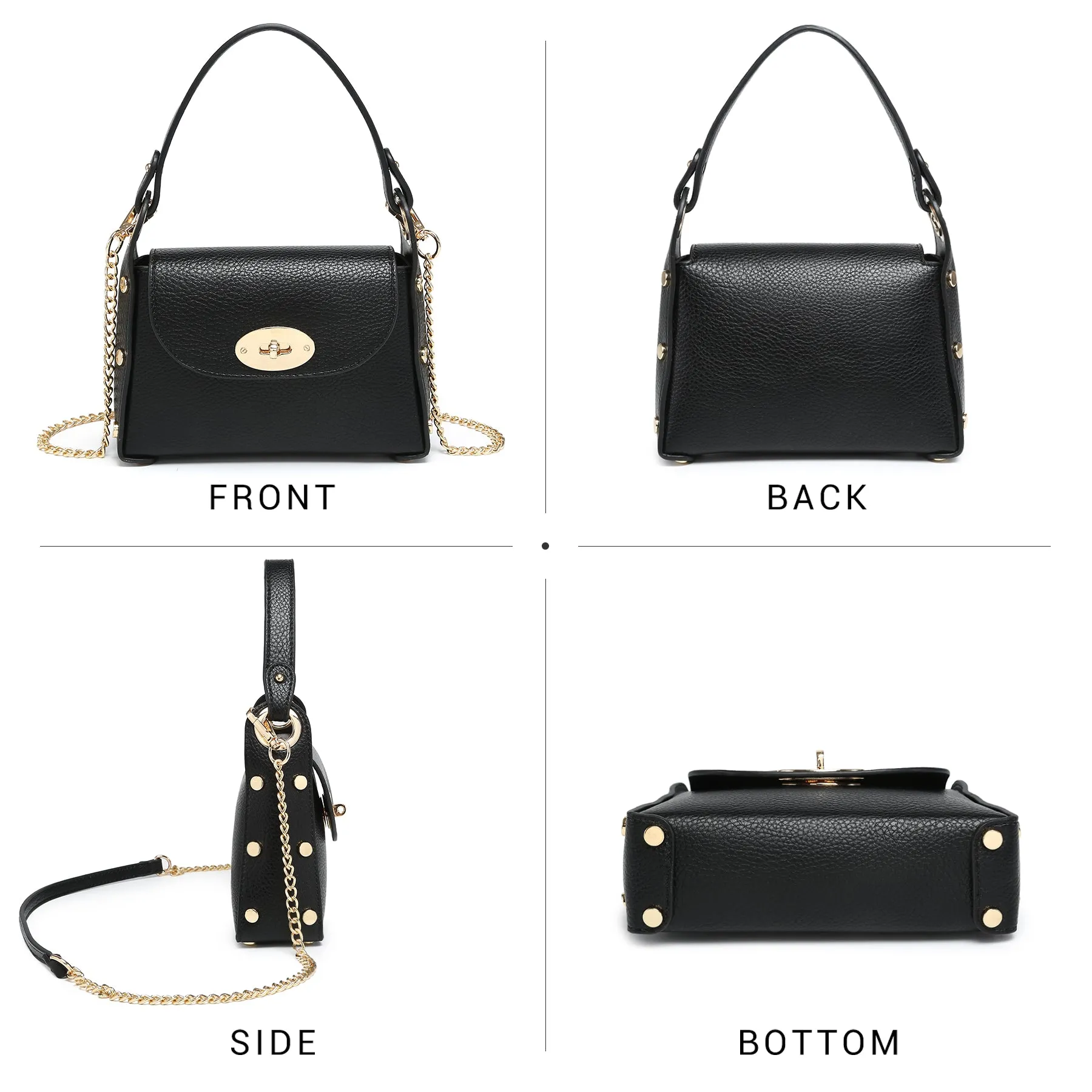VONMAY Women Small Crossbody Bag Studded Evening Bags Clutch Purse Satchel Handbag for Wedding/Prom/Cocktail Party
