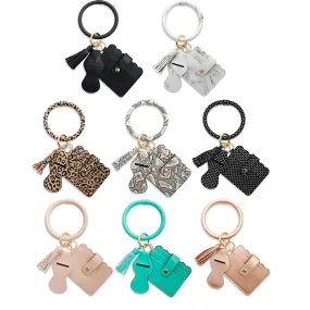 Women Wristlet Wallet Bracelet Keychain Pocket Card Holder Tassel Keyring