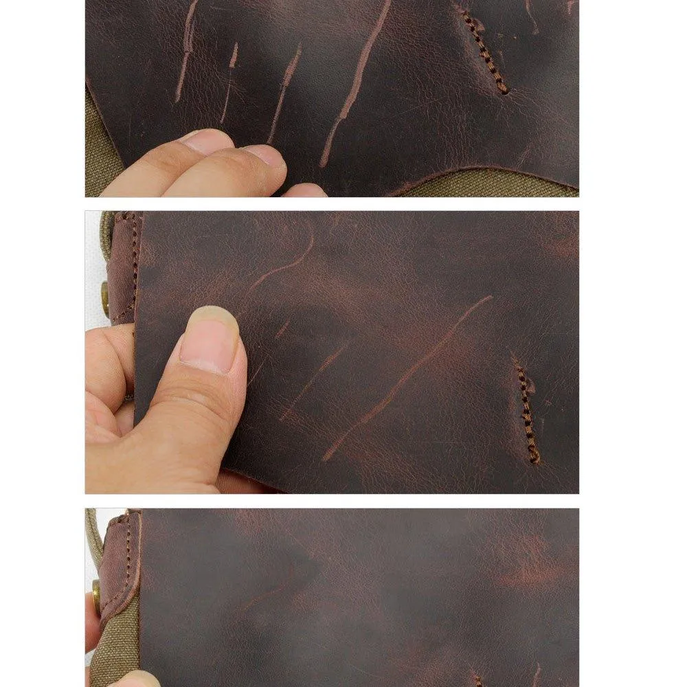 Woosir Vintage Distressed Leather Briefcase for Laptop