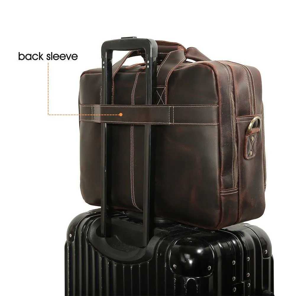 Woosir Vintage Distressed Leather Briefcase for Laptop