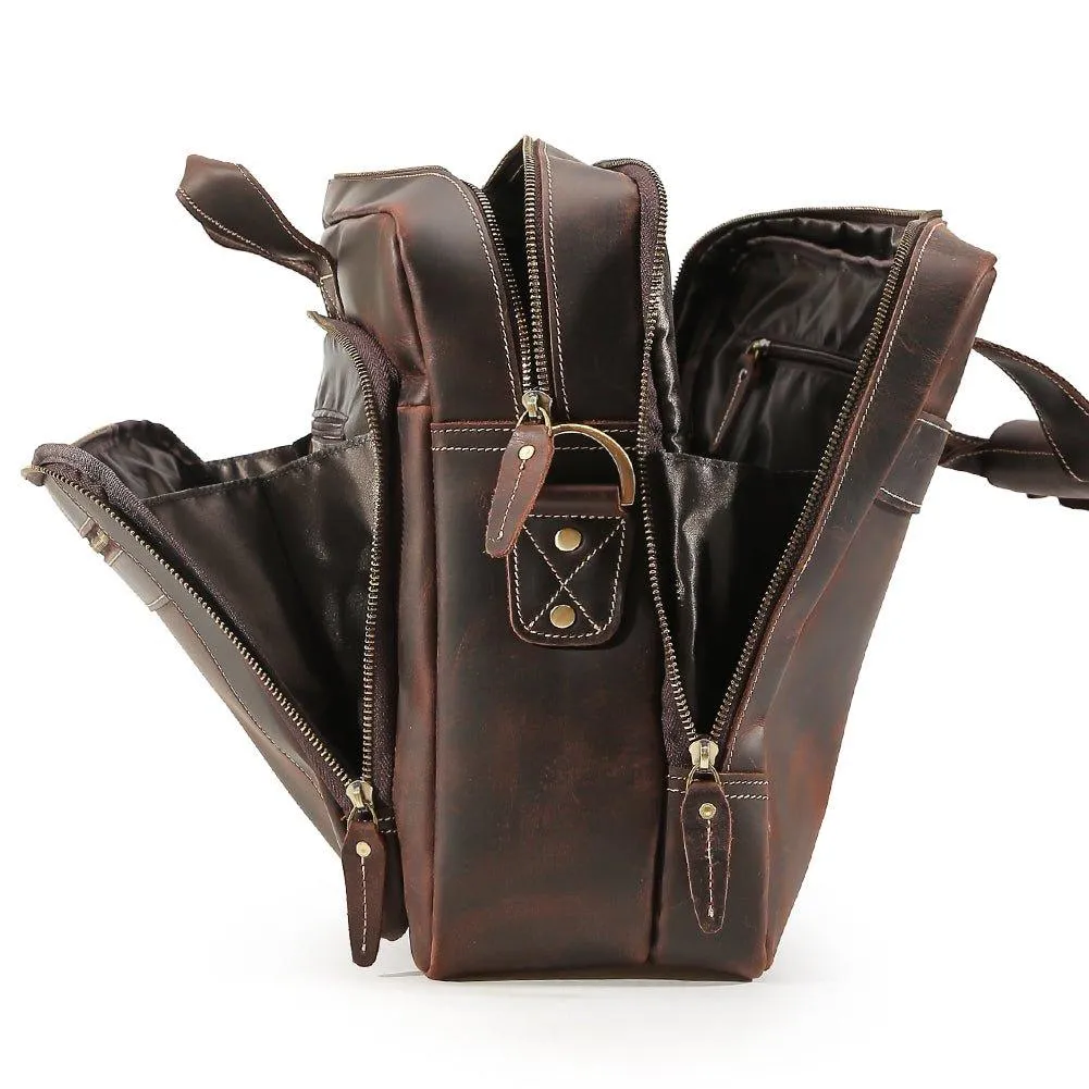 Woosir Vintage Distressed Leather Briefcase for Laptop