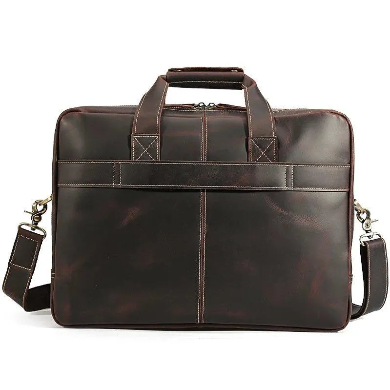 Woosir Vintage Distressed Leather Briefcase for Laptop